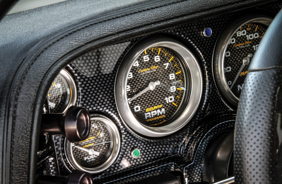 close up of a speedometer in a '70 Camaro