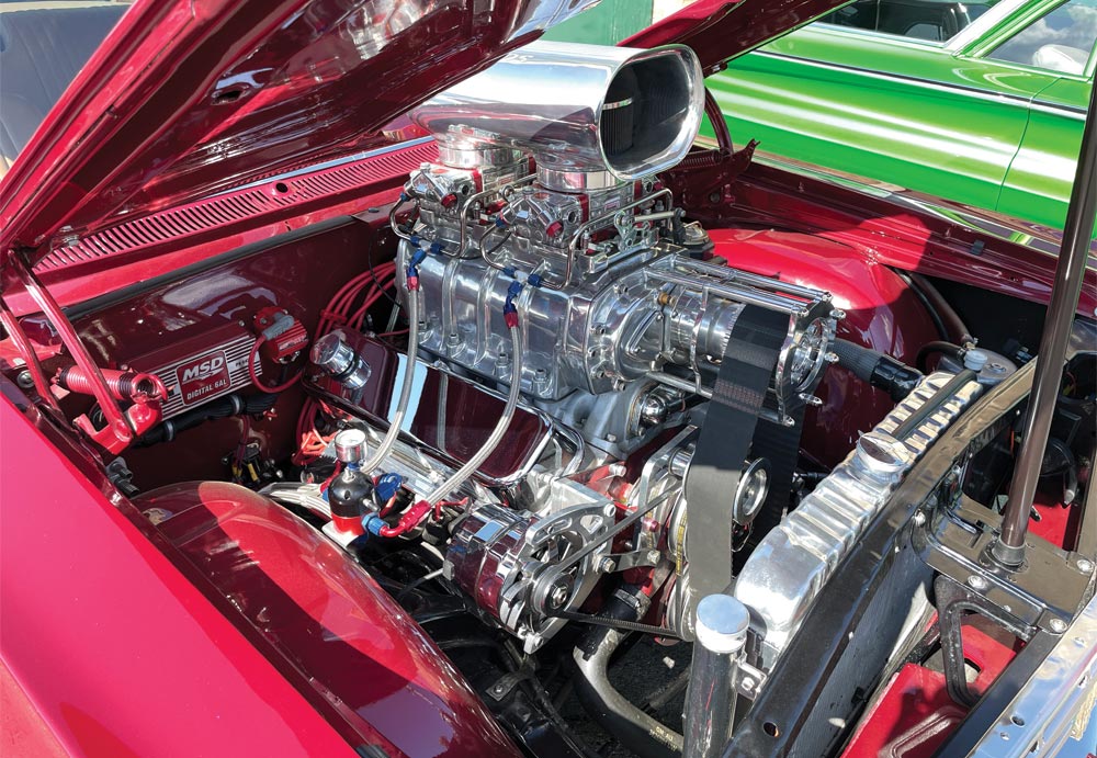 Blown ProStreet candy red Impala engine