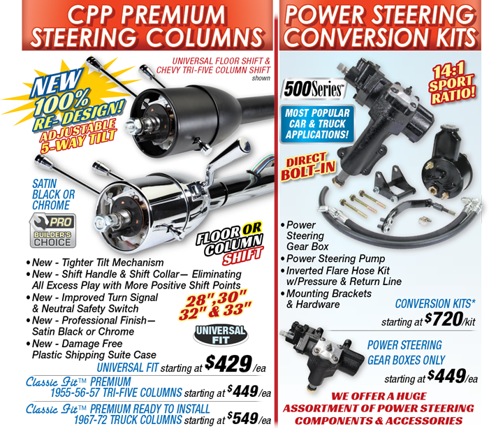 CPP Premium Steering Columns & Power Steering Conversion Kits