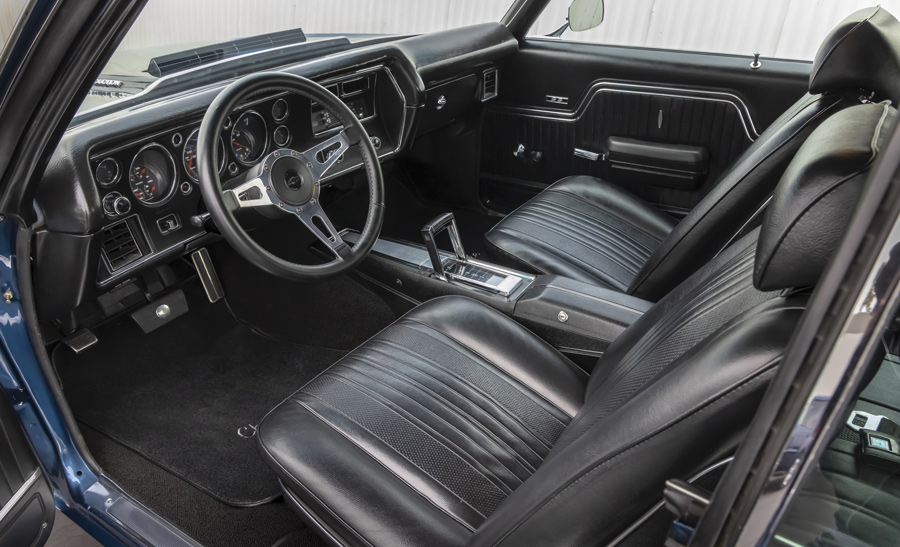 black leather car interior