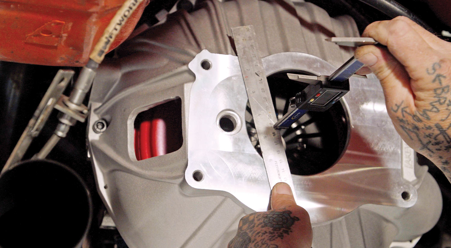 the distance from the clutch fingers to the transmission mounting surface is measured