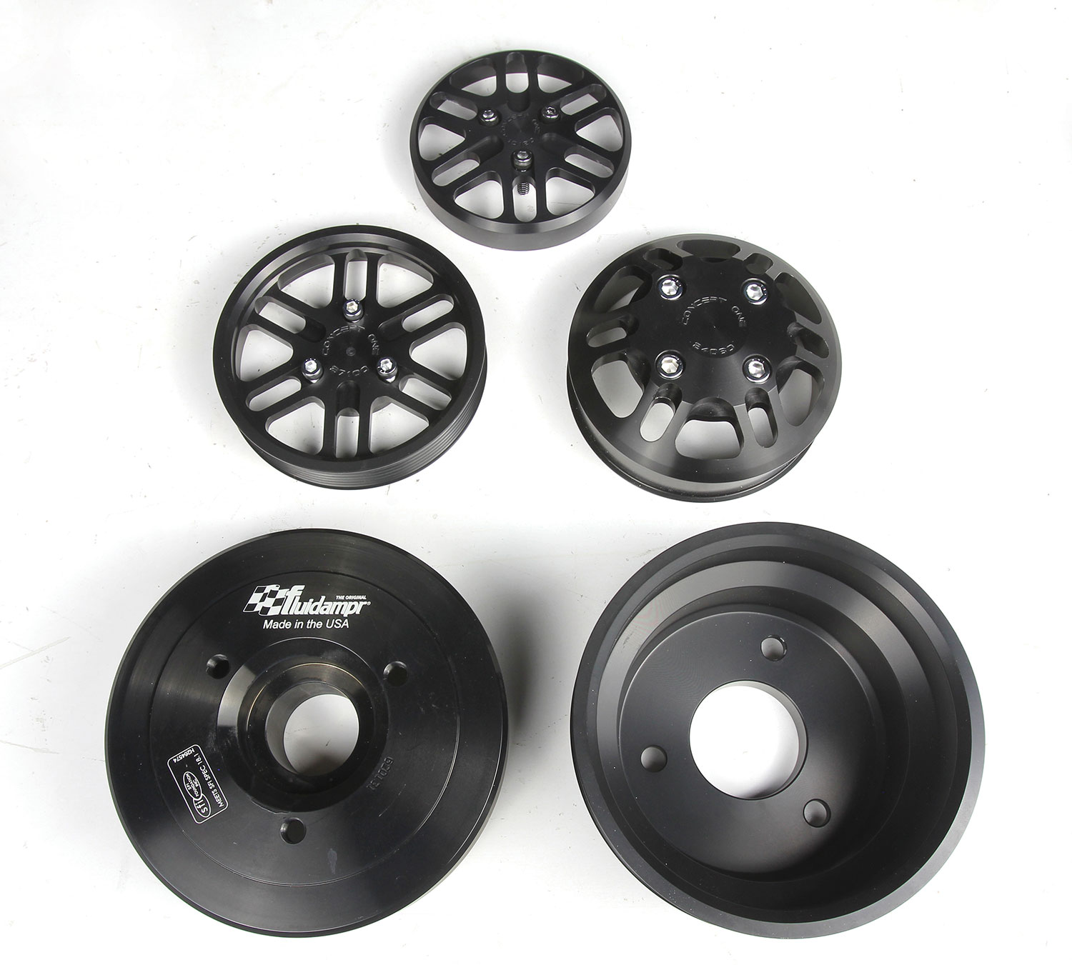 Concept One’s LS Victory Series Kit parts in anodized black sit on a work surface