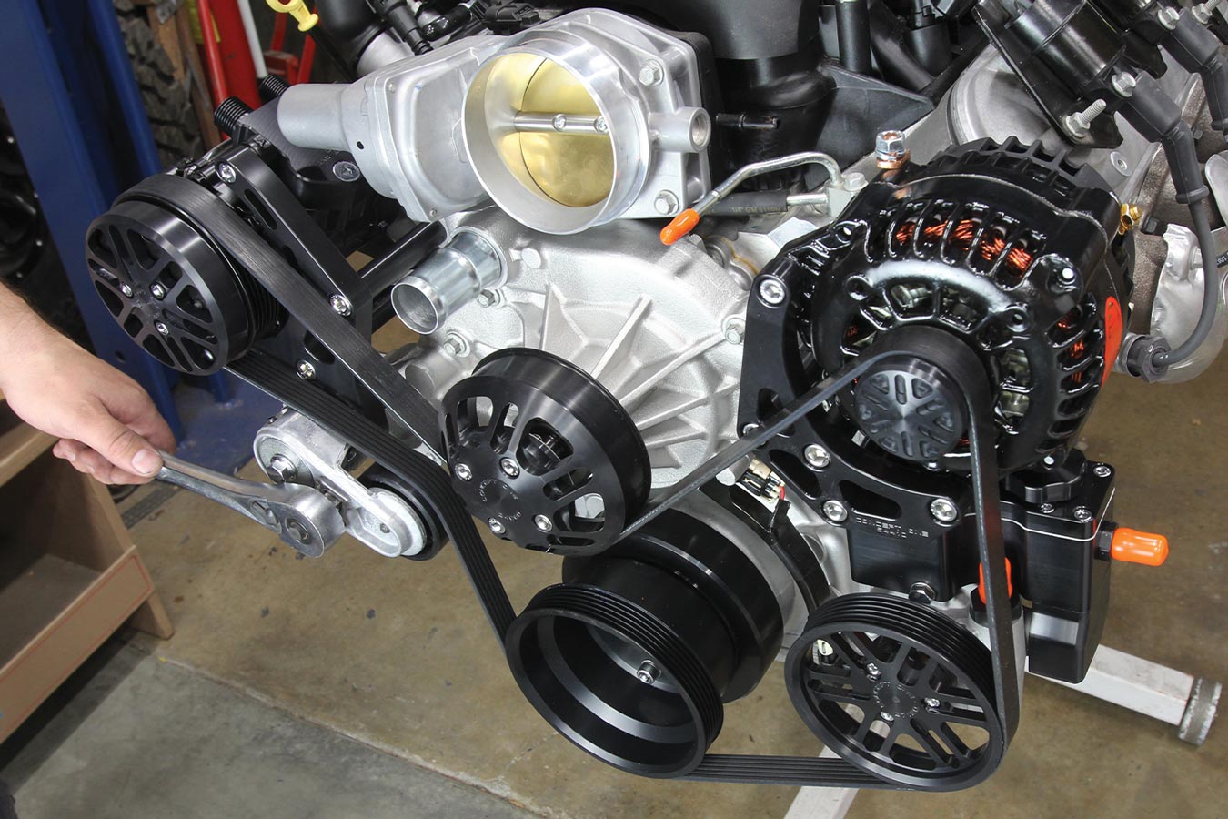 full view of the LS3 with the newly installed belt tensioner
