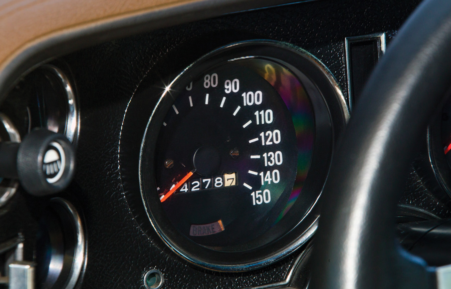 close up of a speedometer