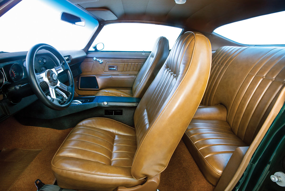 brown leather interior in a '71 Camaro