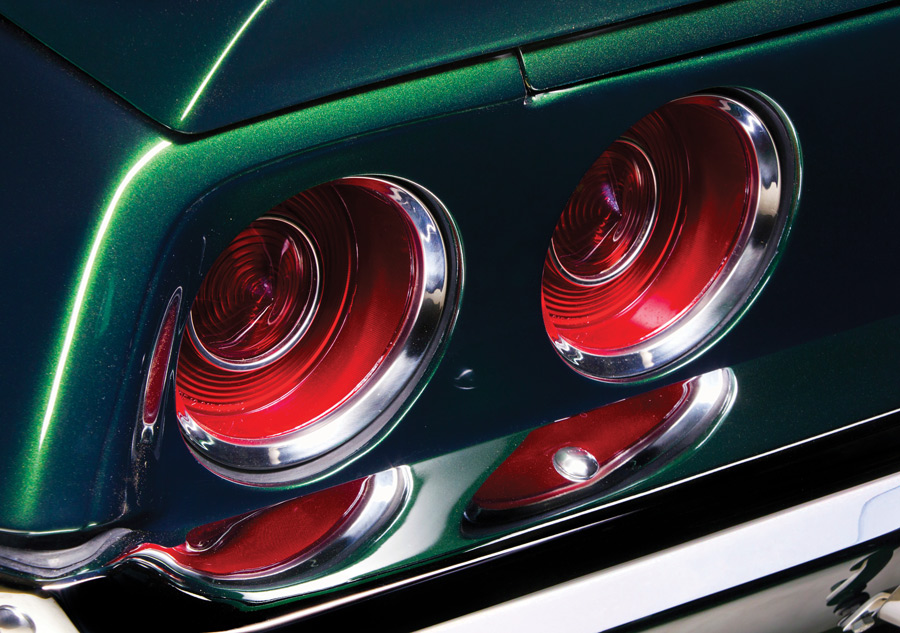 close up of taillights