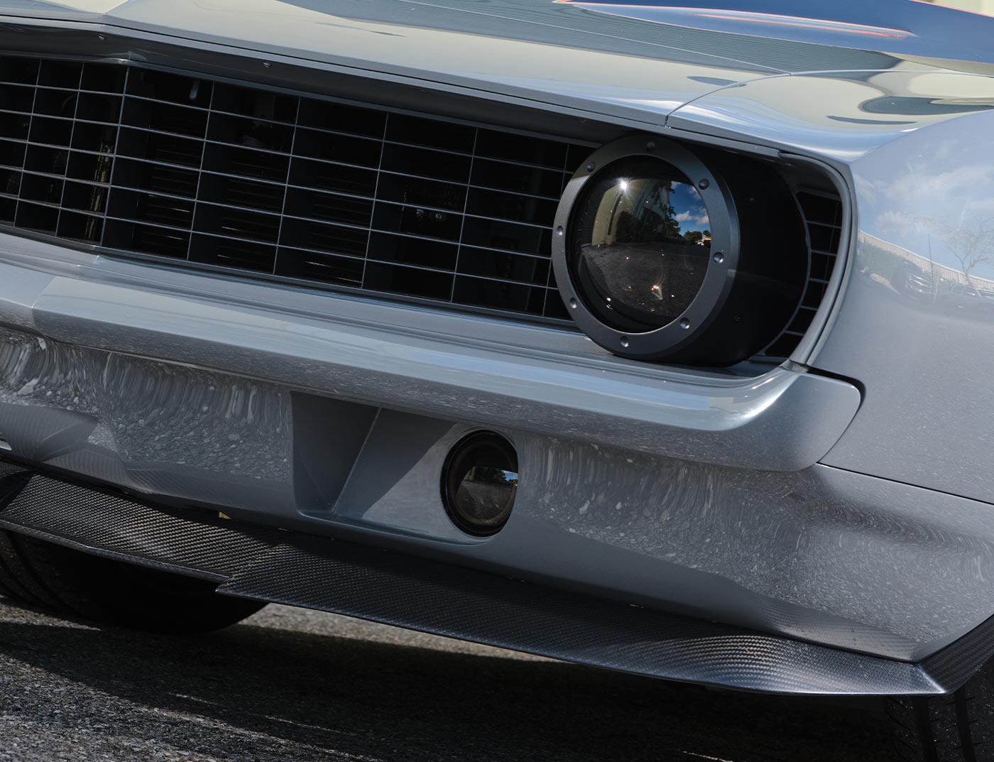 '69 Camaro driver's side headlight and grille