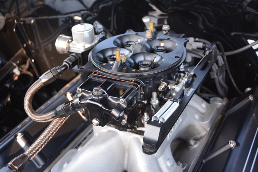 closeup of '56 Chevy 150 engine