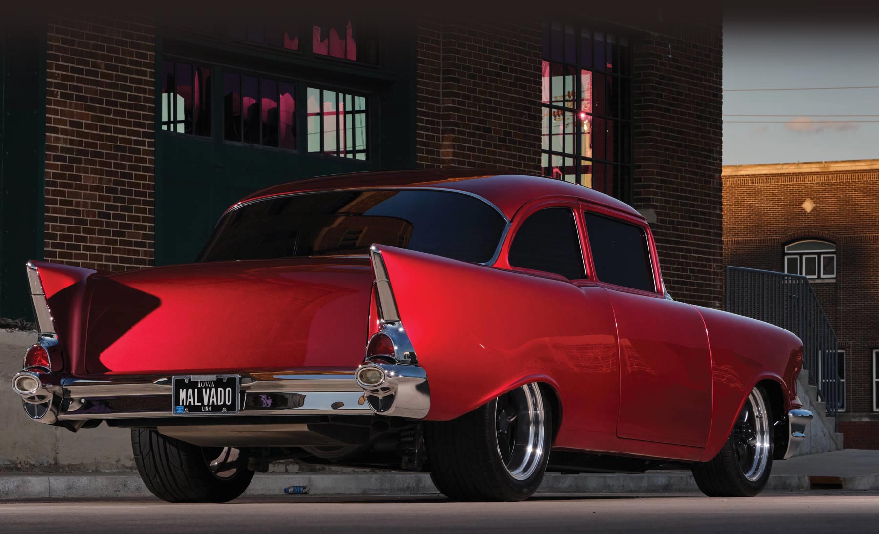 rear of red chevy 150