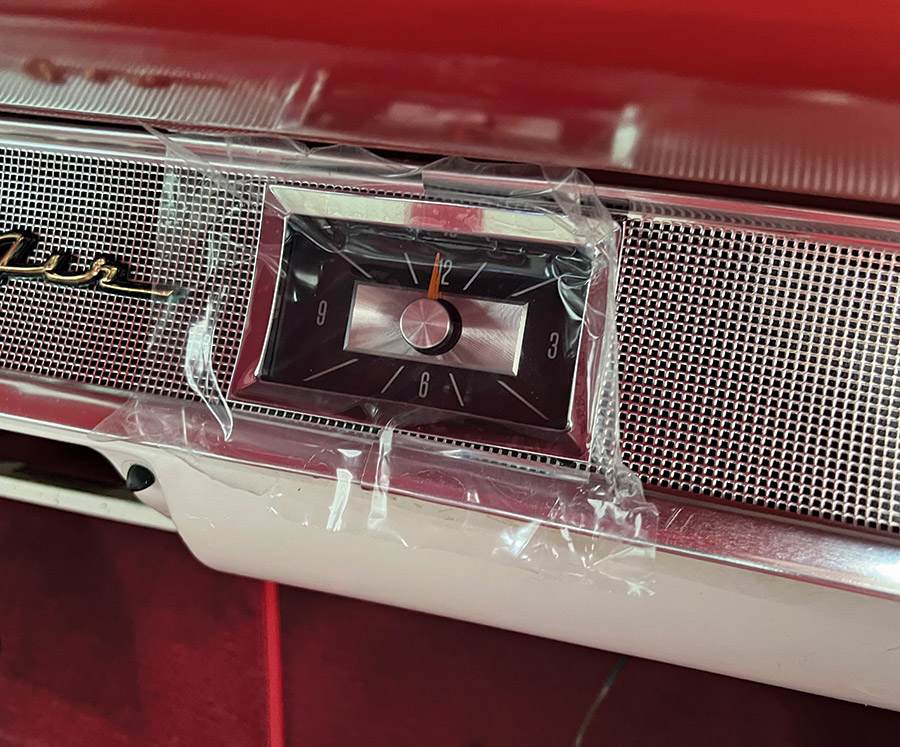 Dakota Digital provided the vintage-appearing but high-tech clock to go along with the instrument cluster.