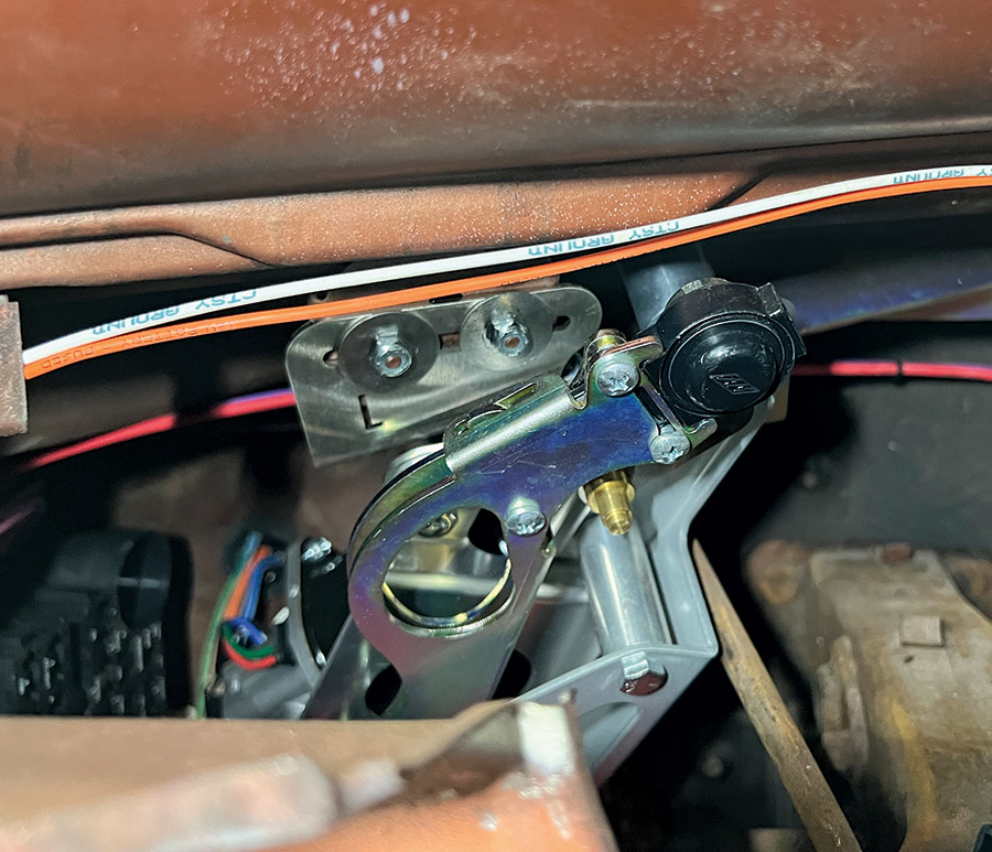 Dixey’s Rod Tours are on rain or shine, so the original cable-driven windshield wipers were updated with a Rain Gear hidden wiper system that mounts the motor on the inside of the firewall.