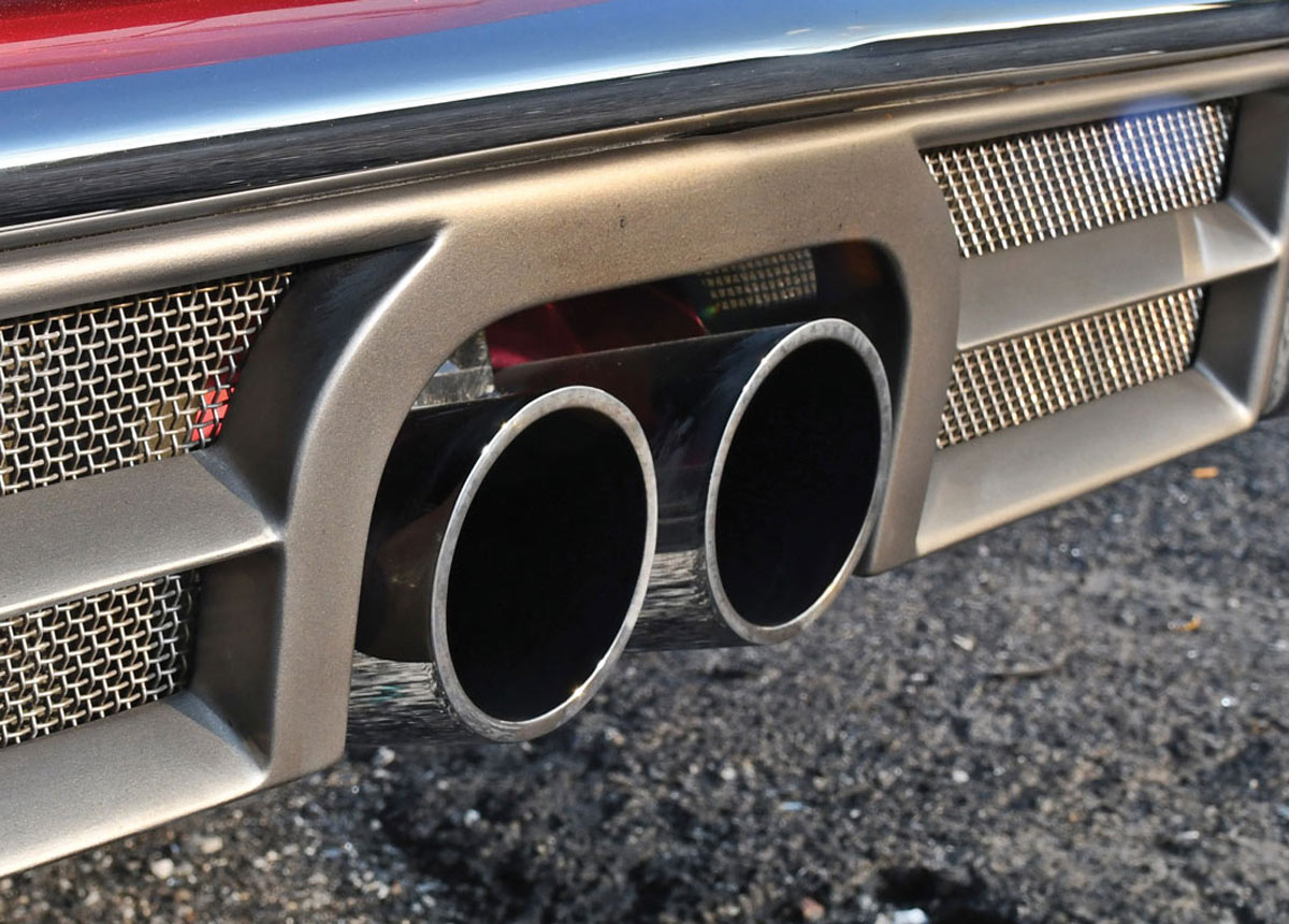 close up of exhaust pipes