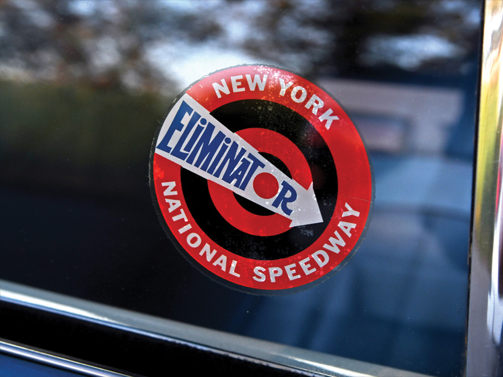 New York National Speedway Eliminator sticker on window