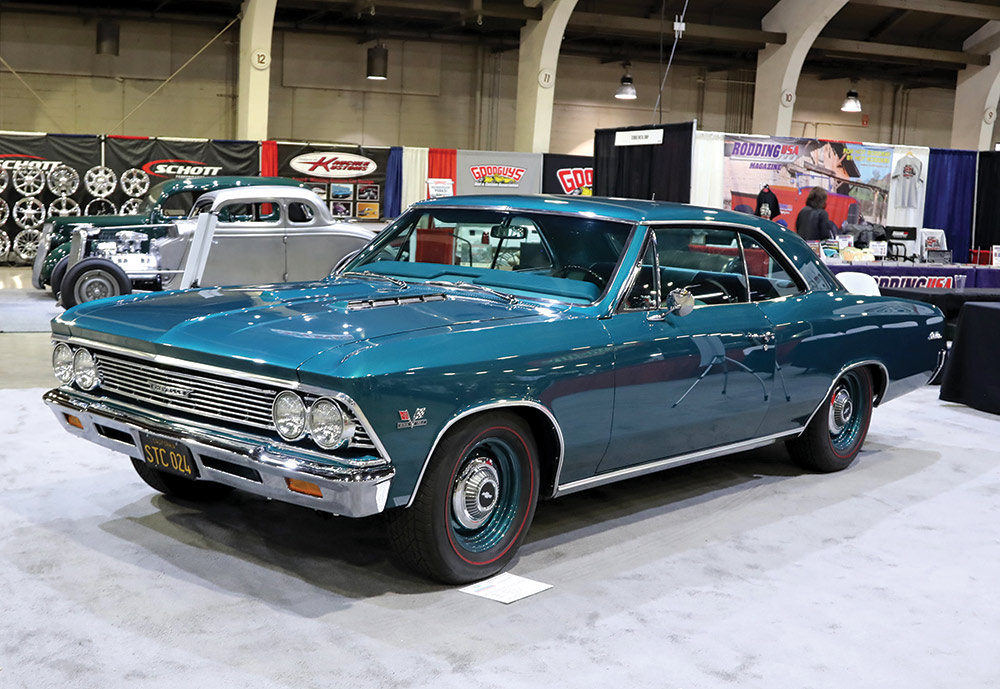 Metallic teal Chevelle Malibu 396 SS