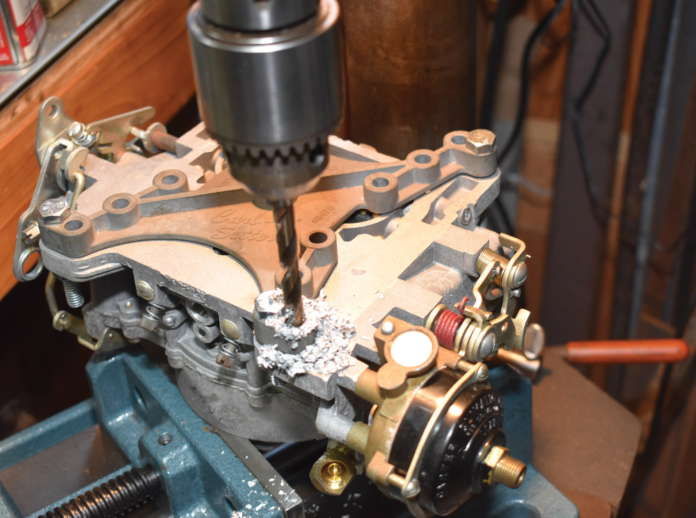 Drilling new holes into AFB's baseplate
