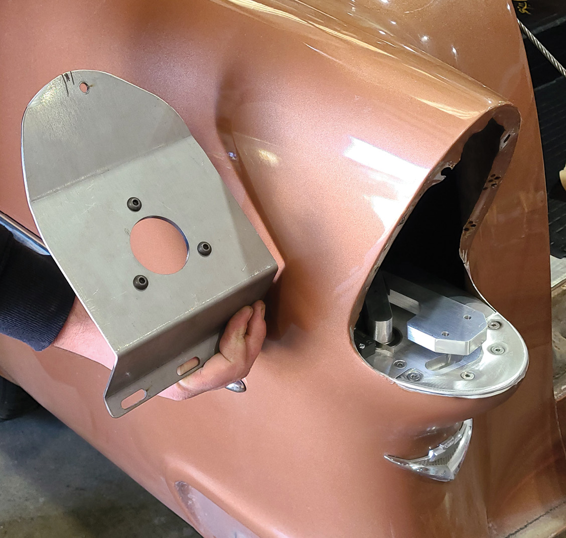 This is the orientation of the gas filler tube mounting plate to the motorized base plate. 