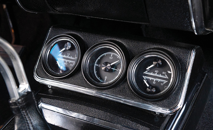 dash view of interior of '67 Camaro