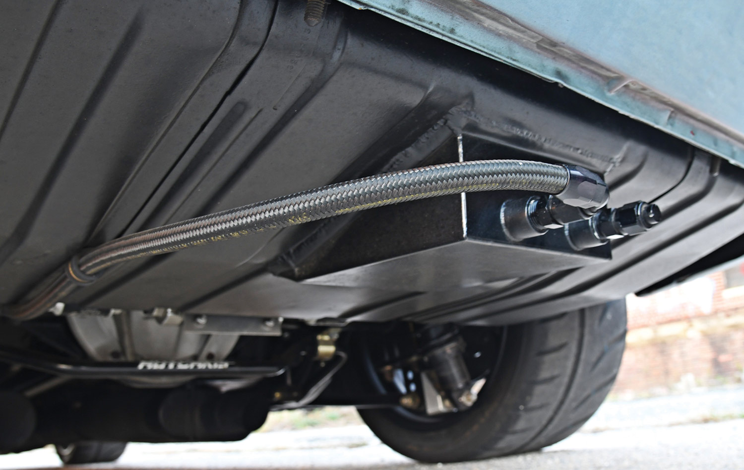 view under the rear of the ’71 Camaro Pro Tourer