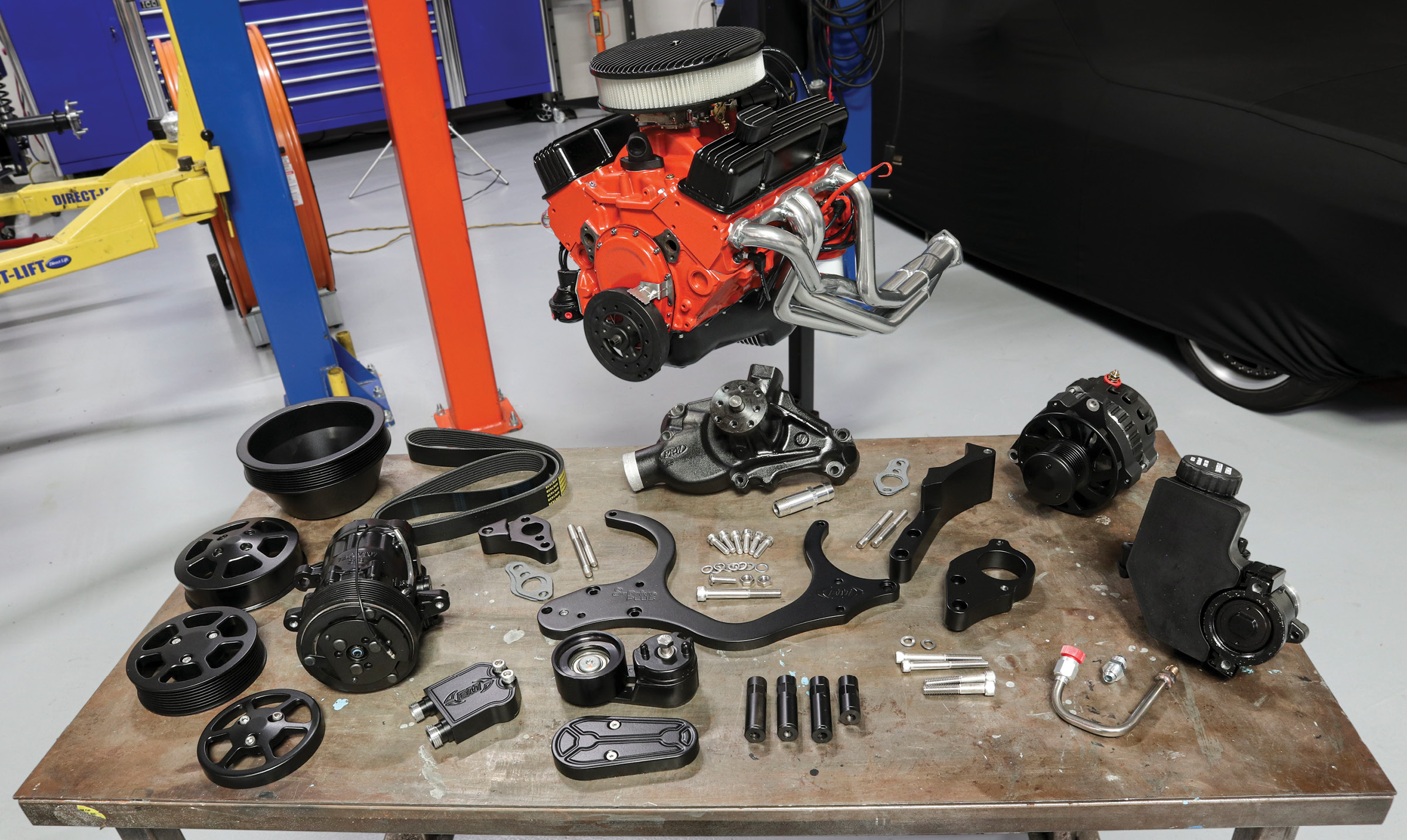 The Eddie Motorsports serpentine system comes with all the parts needed to install from the hardware to the pulleys and even the belt. All we needed to grab was RTV, antiseize, thread-locker, and some basic hand tools.