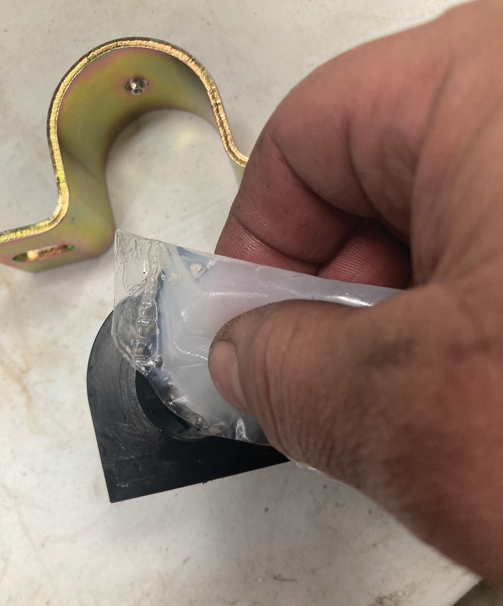 close up of gold hardware