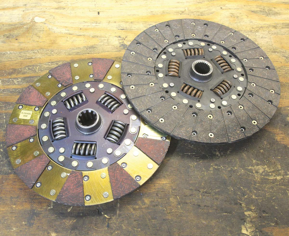 Most clutch companies now mix various clutch-facing materials for street use in order to allow easy clutch engagement while also improving clutch holding power. The most popular street combination is an organic facing on one side of the disc with a ceramic material in pucks on the opposite side.