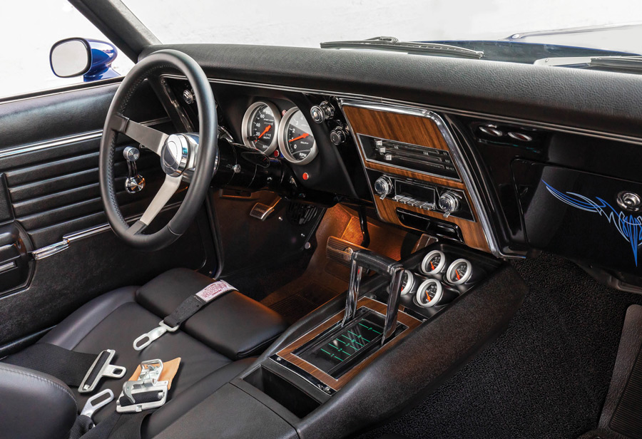 steering, dash, and interior in a '68 Camaro