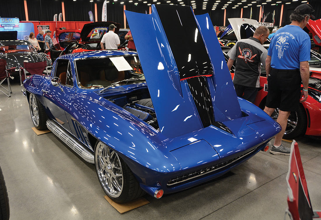 Deep blue modified C2 coupe