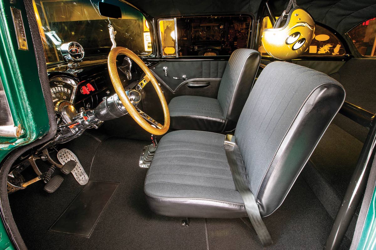 interior in a '55 Chevy