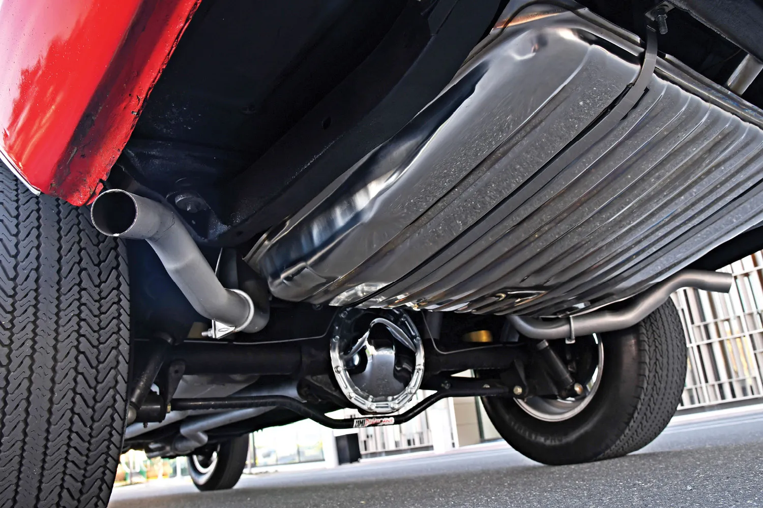 under view of red ’67 Chevelle Super Sport