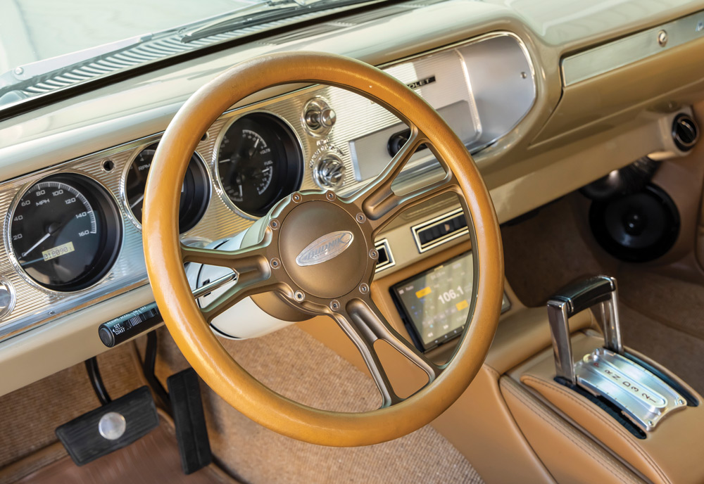 light brown steering wheel and dash