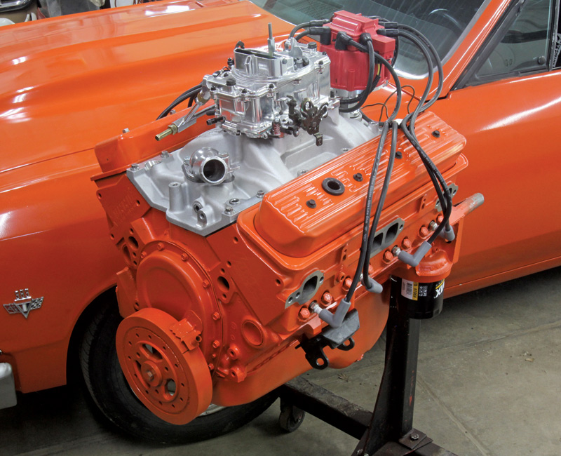 We completed the engine assembly originally with a flat-tappet Summit performance cam and then later changed to a very streetable 218 at 0.050 Summit Racing hydraulic roller cam.