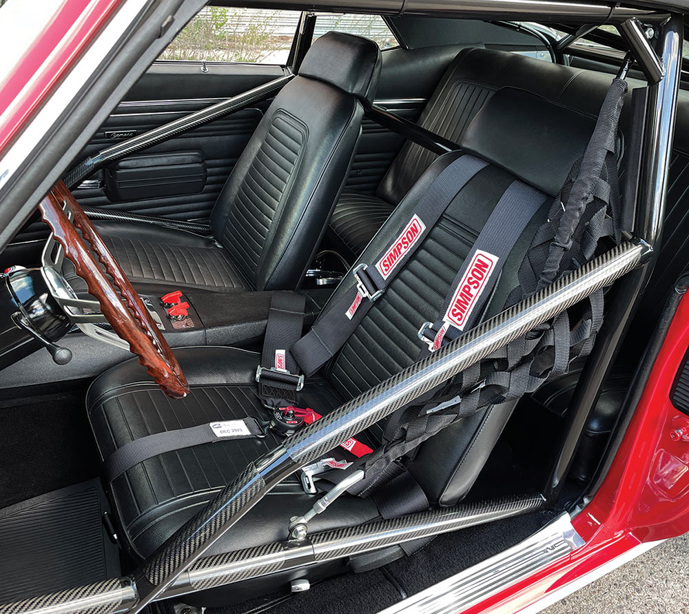 Camaro's caged interior