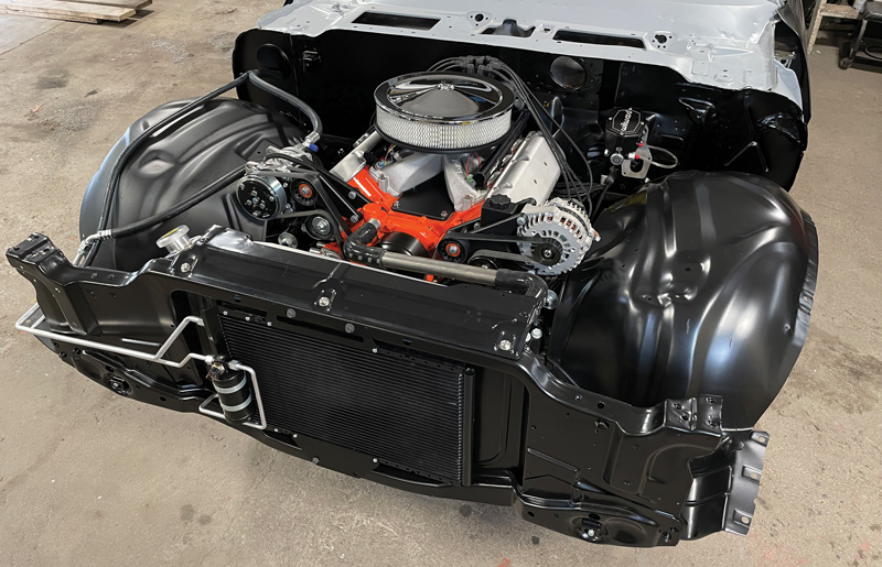 The completed cooling and underhood air conditioning system were given a clean factory look that should ensure plenty of long-lasting performance once this second-gen Camaro hits the streets.