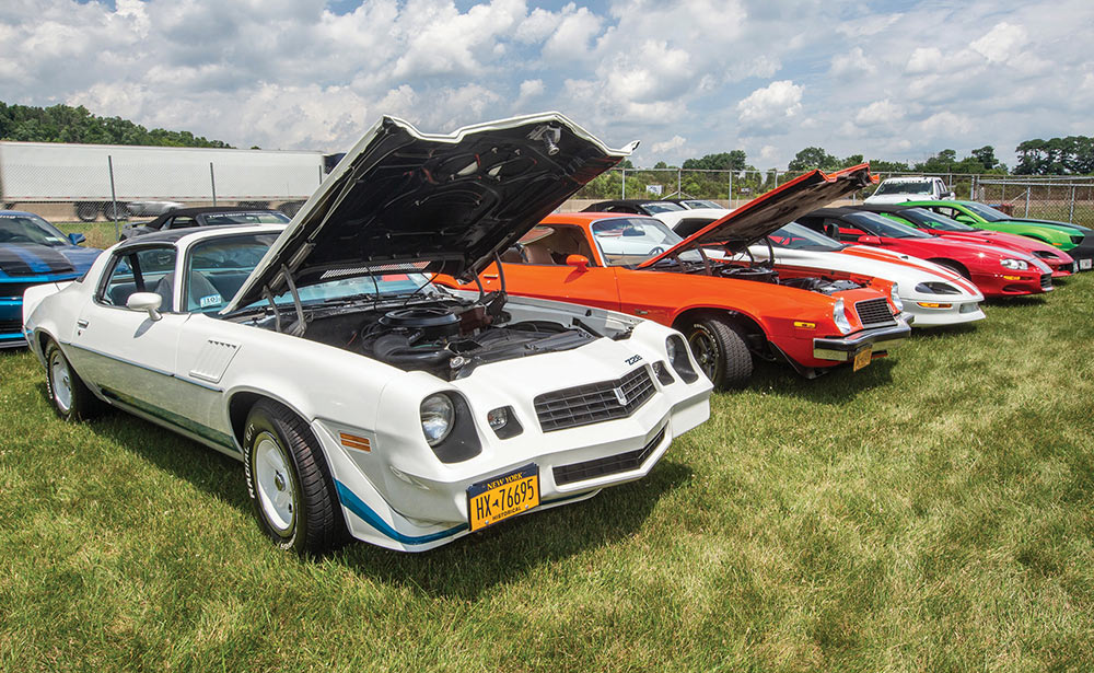 Row of coupes outside with white '79 Z/28 in foreground