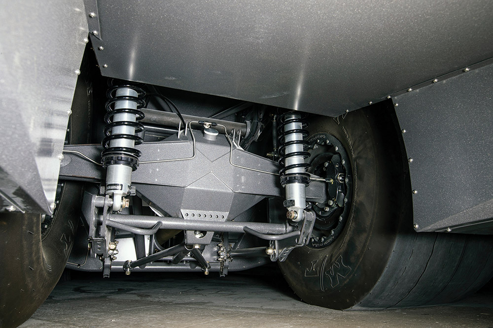 Chevelle's heavy duty rear axle and tubbed floor panels