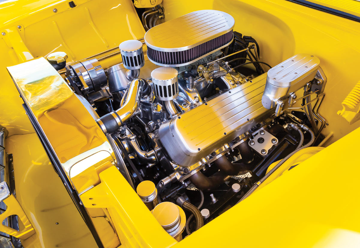 engine in a ’56 Chevy Bel Air