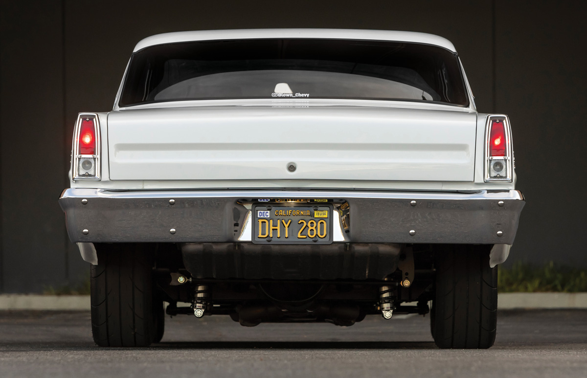 rear of a white ’66 Chevy II Nova