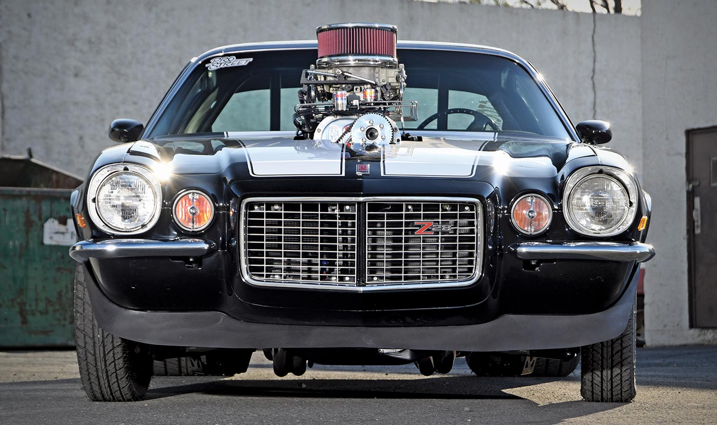 low front view of the the Pro Street ’71 Camaro