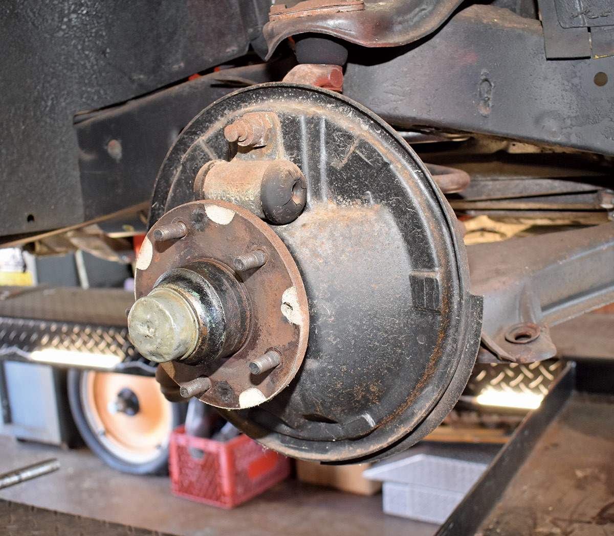 A Chevy brake assembly 