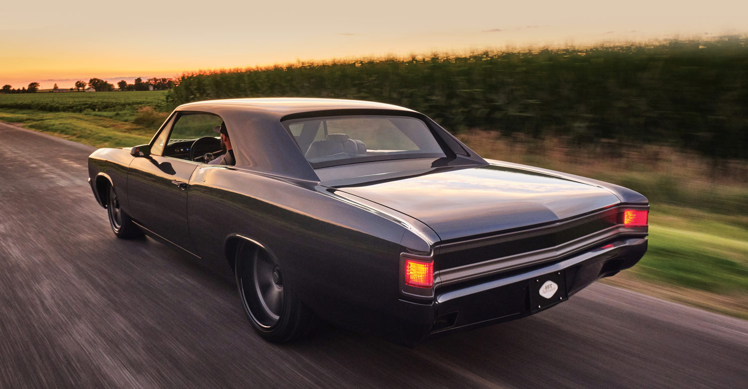 ’67 Chevelle driving into the sunset