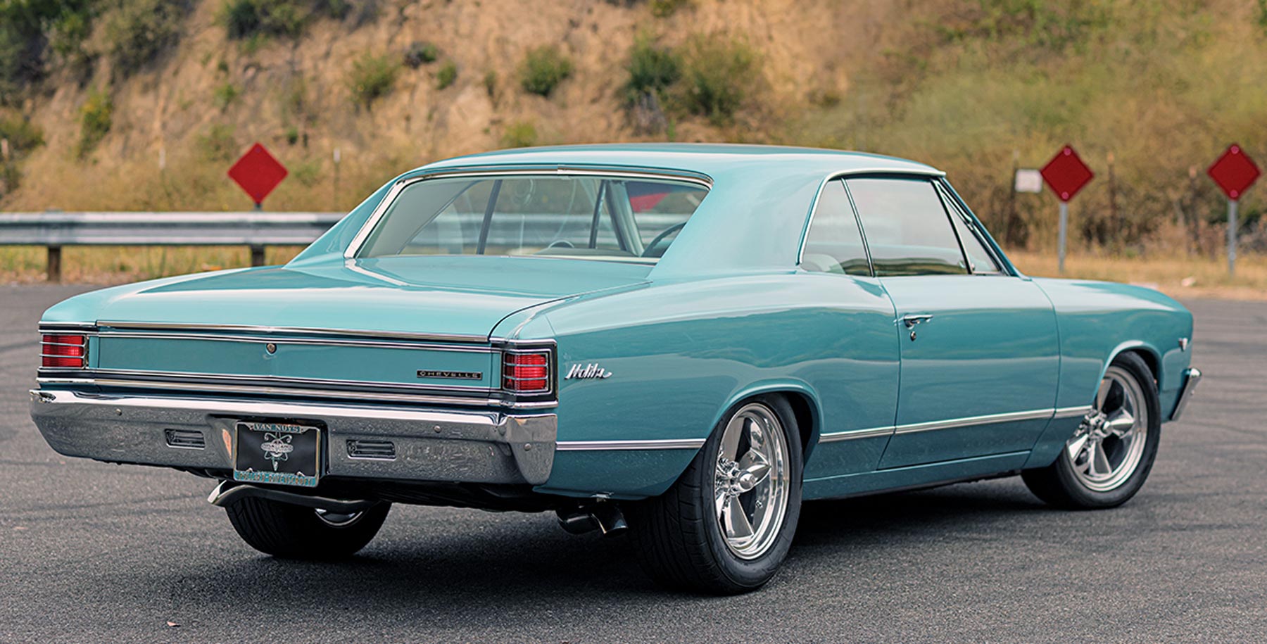 passenger side rear quarter view of the ’67 Chevy Malibu