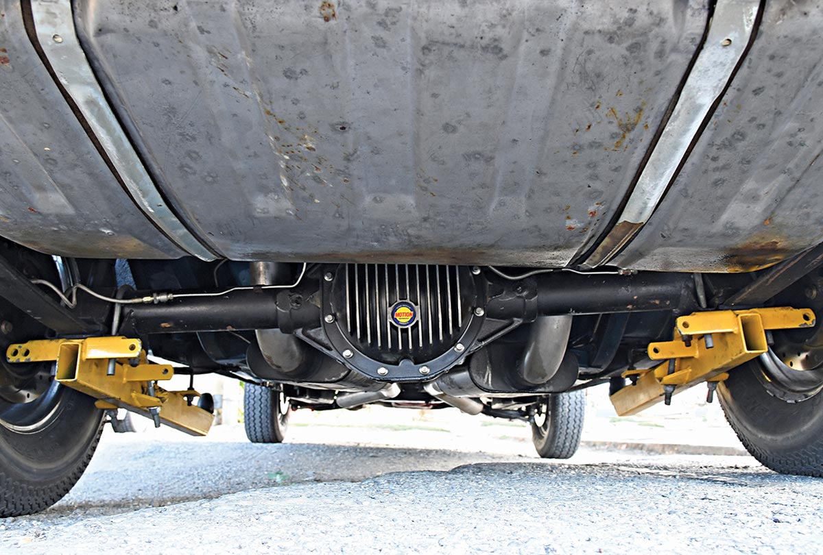 view of the '67 Camaro SS rear undercarriage