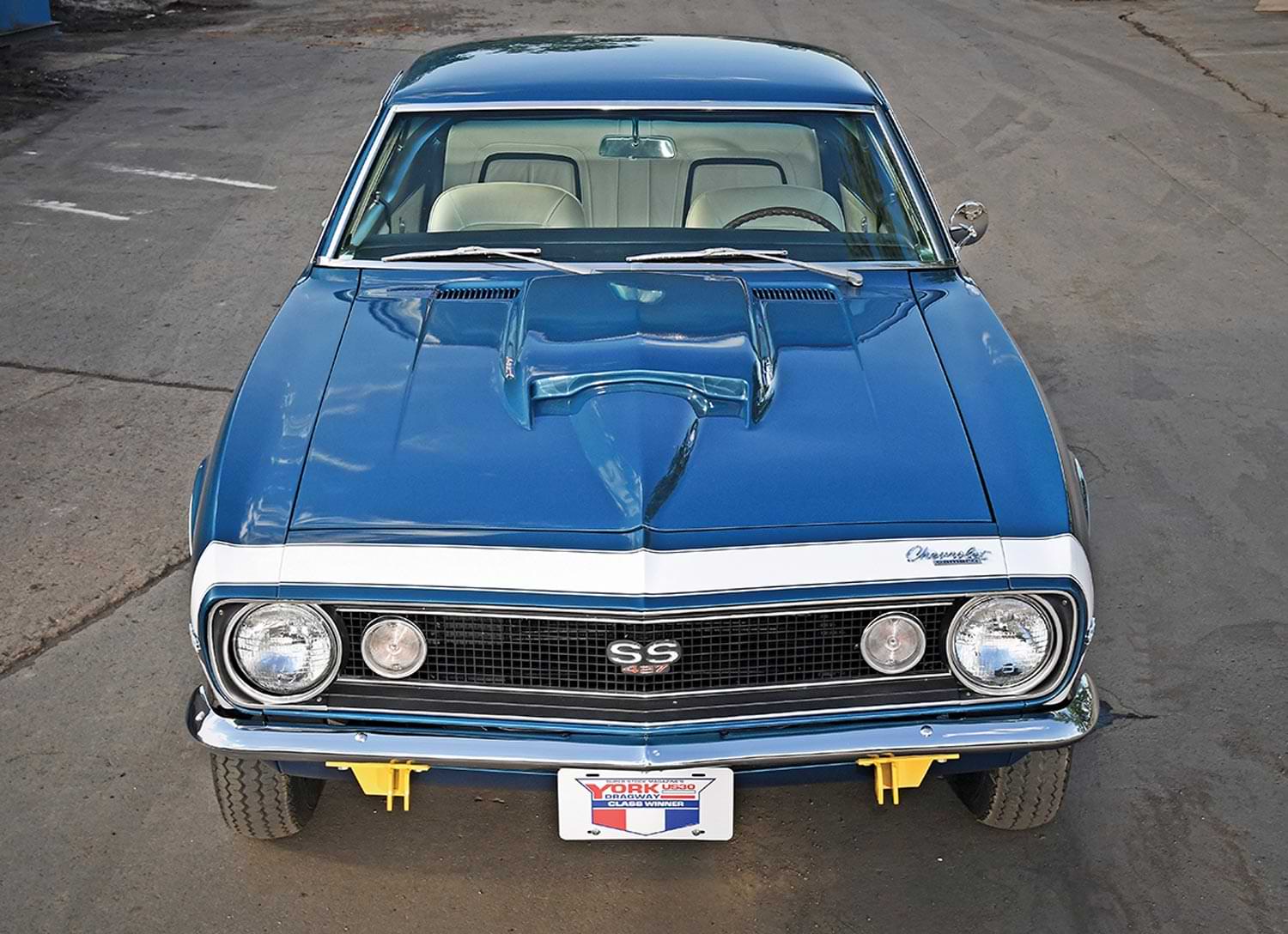 high angle front view of the the '67 Camaro SS
