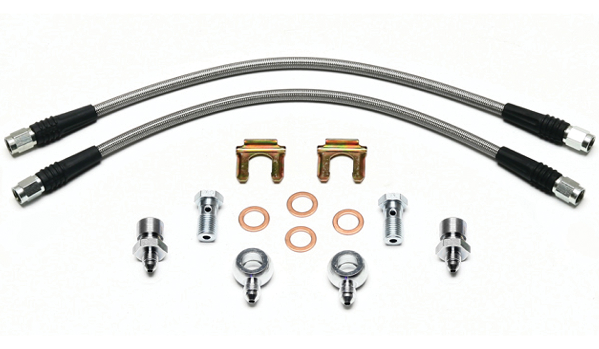Set of stainless steel flexible brake hoses