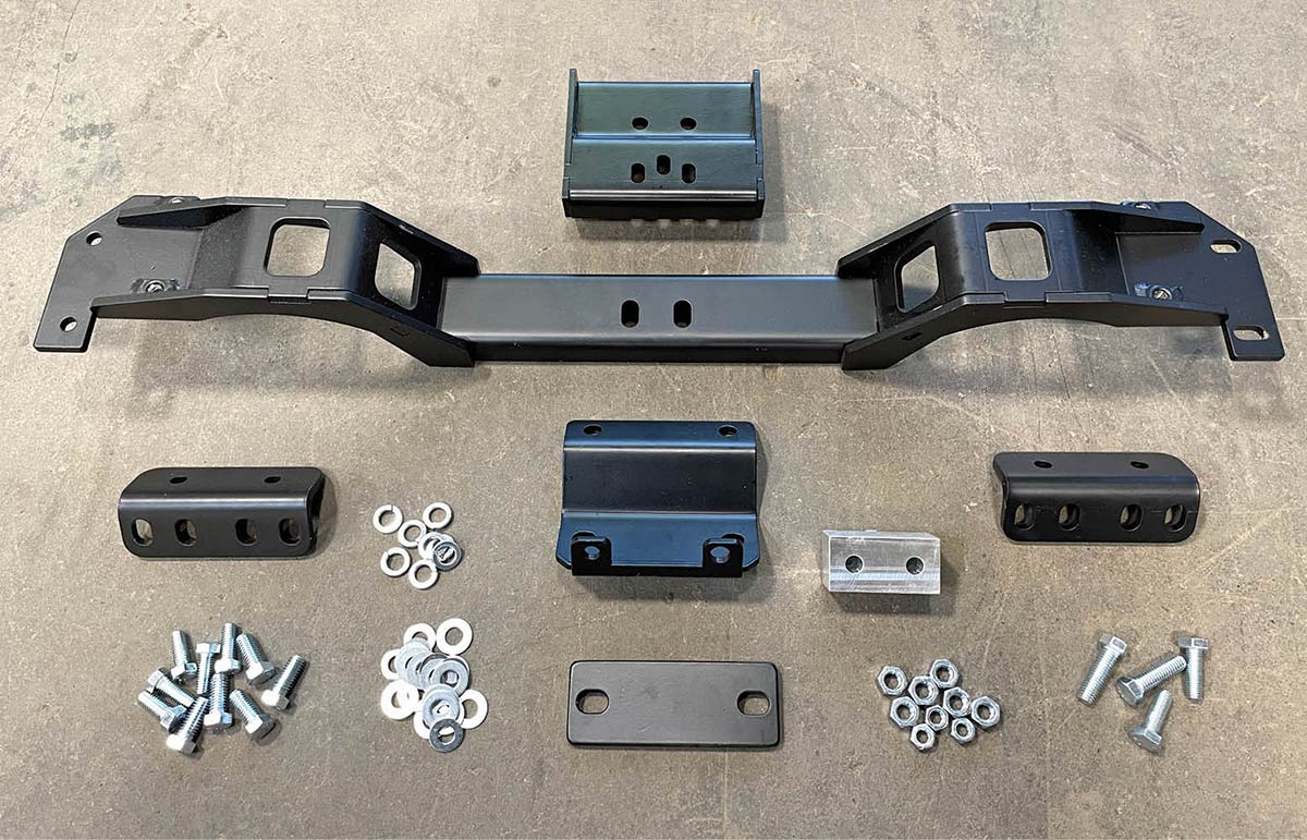 To properly anchor the transmission in your LS swap, Doug’s Headers offers a universal crossmember that accommodates a multitude of late-model manual and automatic transmission combinations for your project (PN SKC104). As pictured, it arrives complete with all necessary installation hardware and instructions.