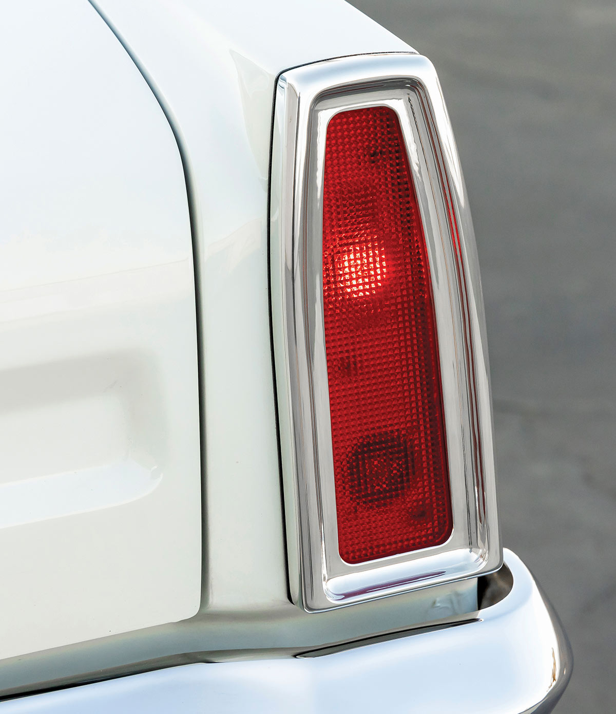 zoomed in view on a taillight on the ’66 Chevy Nova SS