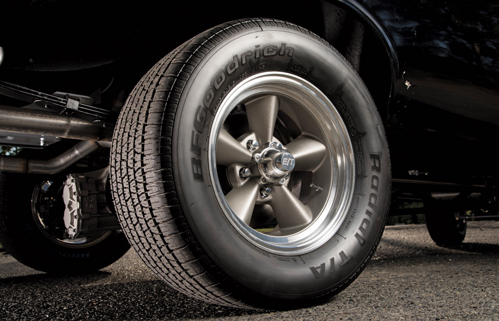 Close up of Bel-Air's rear wheel