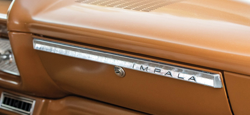 closed glove box in a ’64 Chevy Impala