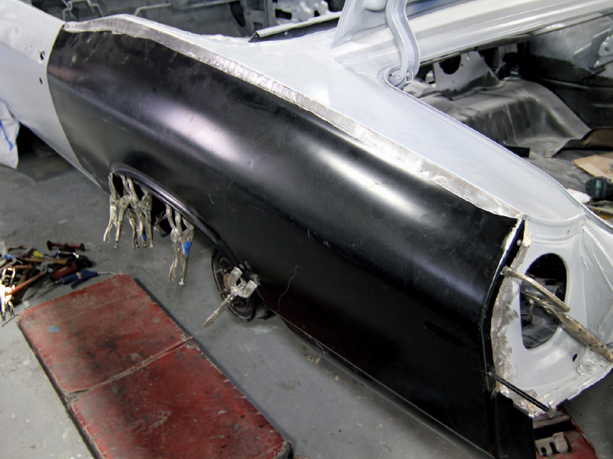 Side view of a panel replacement