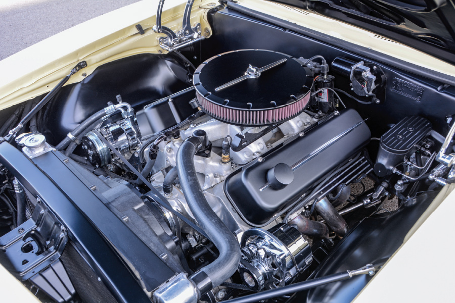 ’67 Camaro engine under the hood